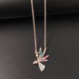 Simple Crystal Pendant Angel Clavicle Chain – Jewelry Gift Ideas — 3