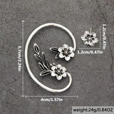 Asymmetric Vintage Plant Flower Ear Hook Earrings – Unique Gift Ideas — 5