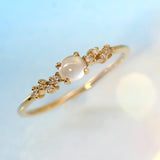 Women's Natural Blue Moonstone Ring – Gifts for Her — 5