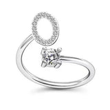 Female Stylish Adjustable Zircon 26 Letters Ring – Gifts for Her — 9