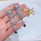 Vintage Green Gem Earrings With Diamonds – Special Occasion Gifts — 5