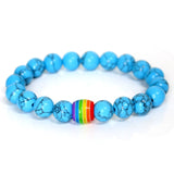 Rainbow Bead Bracelet Pride Natural Stone Strand – Jewelry Gift Ideas — 11