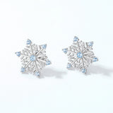 Simple Fashion Blue Pointed Crystal Snowflake Ear Stud – Stylish Gifts — 1