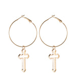 Punk Rock Dark Girl Cutout Cross Earrings – Gifts for Kids — 2