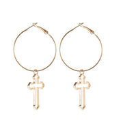 Punk Rock Dark Girl Cutout Cross Earrings – Gifts for Kids — 2