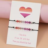 Colorful Beaded Bisexual Couple Card Bracelet – Jewelry Gift Ideas — 4