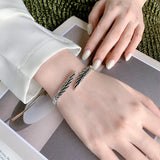 Vintage Thai Silver Feather Bracelet Female – Jewelry Gift Ideas — 4
