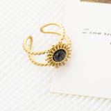 Sun Flower Glitter Stone Ring Stainless Steel Fashion – Stylish Gifts — 5