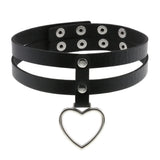 Black PU Leather Peach Heart Pendant Collar – Jewelry Gift Ideas — 4