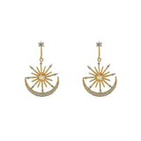 Sun and Moon Crystal Earrings with Diamonds – Meaningful Gifts — 8