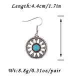 Round Turquoise Alloy Earrings – Birthday Gifts — 7