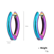 Colorful Metal Holographic Hoop Earrings Female Y2g – Gifts for Her — 7