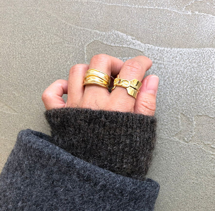 Geometric minimalist irregular ring design sense – Gifts for Her — 1