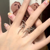 Dark Red Zircon Metal Butterfly Ring – Useful Gifts — 1
