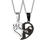 Titanium Steel Puzzle Heart-Shaped Couple Pendant – Jewelry Gift Ideas — 7