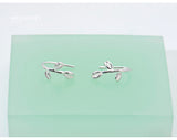 S925 Silver Leaf Stud Earrings – Thoughtful Gifts — 7