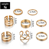 8-Piece Retro Metal Smooth Twist Cross Ring – Special Occasion Gifts — 3