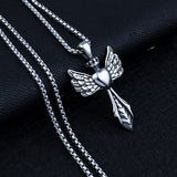 Vintage Wings Cross Titanium Alloy Necklace – Jewelry Gift Ideas — 1
