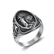 Steel Lighthouse Ring Men's Punk Titanium Steel Ring – Gifts for Him — 5