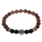 Owl frosted stone lifeline wood grain bracelet – Jewelry Gift Ideas — 1
