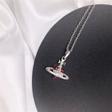Classic Full Diamond Simple Shiny Saturn Pendant – Jewelry Gift Ideas — 19