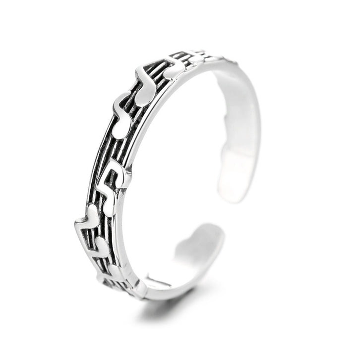 Alloy Retro Five-Line Music Score Adjustable Ring – Gifts for Her — 1