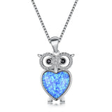 Platinum Opal Owl Necklace Exquisite and Cute – Jewelry Gift Ideas — 1