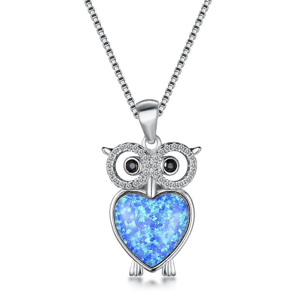 Platinum Opal Owl Necklace Exquisite and Cute – Jewelry Gift Ideas — 1