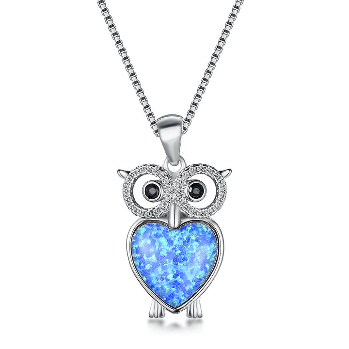 Platinum Opal Owl Necklace Exquisite and Cute – Jewelry Gift Ideas — 1