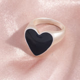 Matte Gold And Matte Silver Nectarine Heart Ring – Gift Ideas — 4