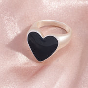 Matte Gold And Matte Silver Nectarine Heart Ring – Gift Ideas — 4