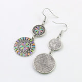 Round Flower Dripping Rhinestone Alloy Earrings – Useful Gifts — 8