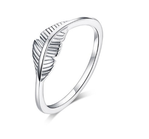 Sterling Silver Ring women's fashion feather – Stylish Gifts — 1