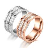 Double Row Diamond Stainless Steel Accessories Ring – Stylish Gifts — 5
