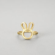 Alloy Hollow Cute Rabbit Animal Food Ring Ring – Gifts for Pet Lovers — 4
