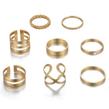 8-Piece Retro Metal Smooth Twist Cross Ring – Special Occasion Gifts — 4