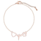 Cat Paw Cardiogram Beating Heart Pendant Bracelet – Jewelry Gift Ideas — 2