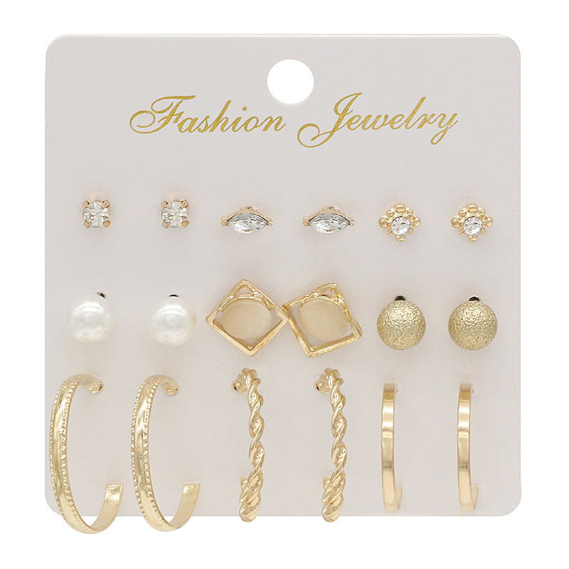 Diamond Opal Wrench Flower Pearl Stud Earrings – Stylish Gifts — 1