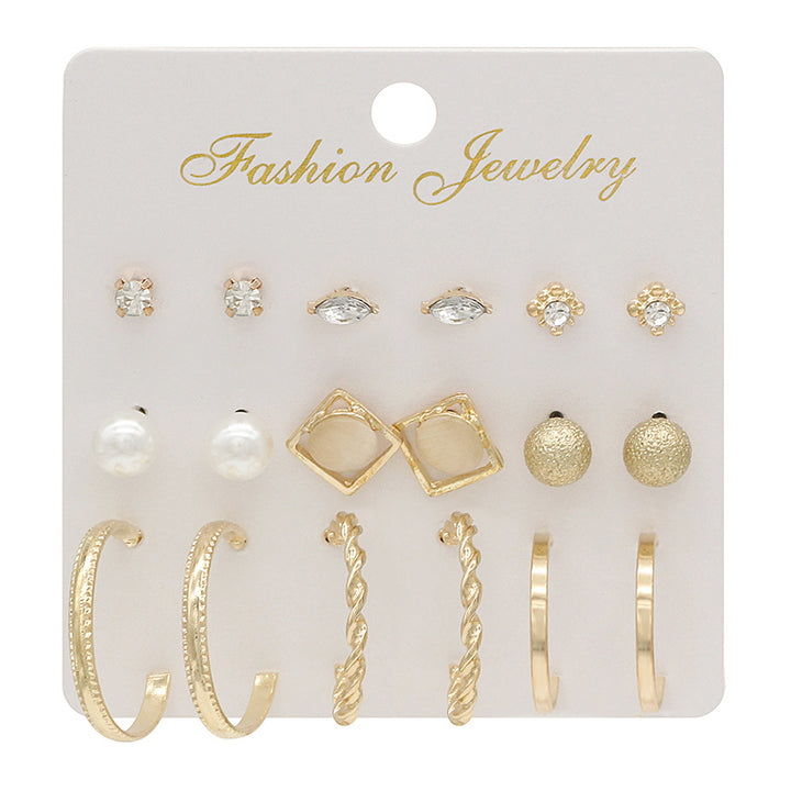 Diamond Opal Wrench Flower Pearl Stud Earrings – Stylish Gifts — 1