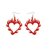 Love Earrings Flame Peach Heart Personality – Gifts for Couples — 5