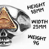 Masonic Skull Triangle Titanium Steel Ring – Holiday Gift Ideas — 5