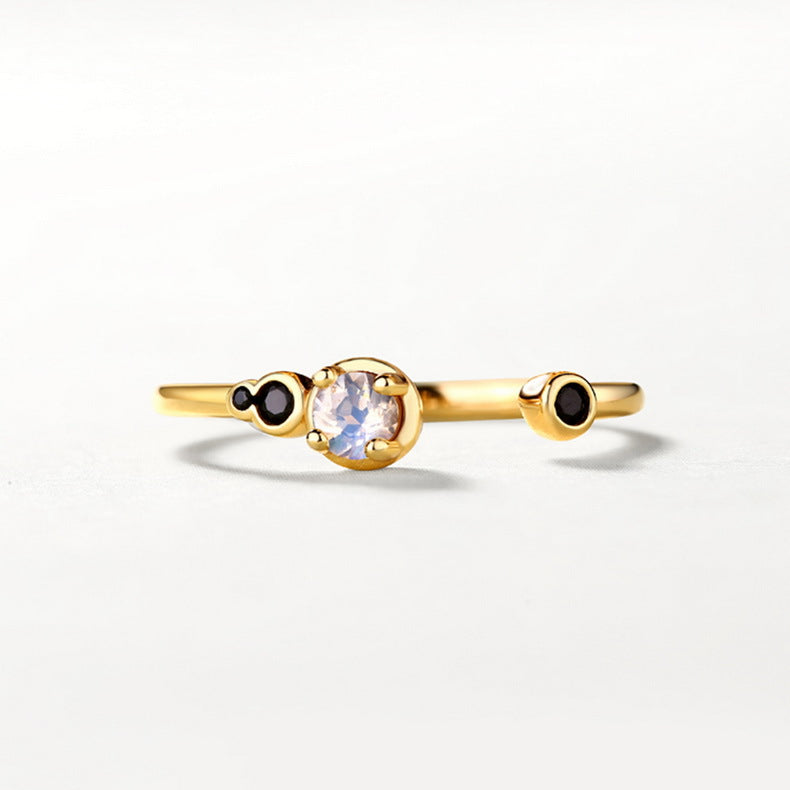 Simple Fashion Natural Black Zircon Female S925 Silver – Stylish Gifts — 1