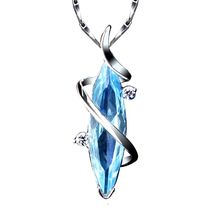 Sterling Silver Blue Crystal Necklace Chain – Jewelry Gift Ideas — 1