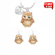 Two-tone owl bee necklace earring set – Jewelry Gift Ideas — 8