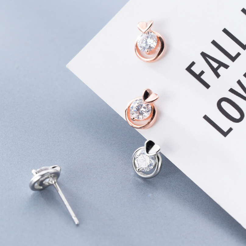 Circle love diamonds and small earrings – Gifts for Couples — 1