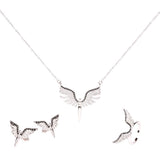 Three-Piece Full Diamond Angel Wings Necklace – Jewelry Gift Ideas — 4