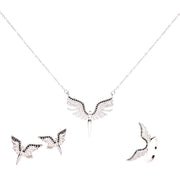 Three-Piece Full Diamond Angel Wings Necklace – Jewelry Gift Ideas — 4