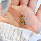 Korean Style And Cute Zircon Bear Necklace Female – Jewelry Gift Ideas — 3
