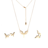 Three-Piece Full Diamond Angel Wings Necklace – Jewelry Gift Ideas — 1