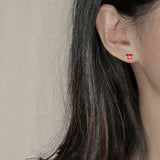 S925 Silver Needle Asymmetric Tassel Love Stud – Gifts for Couples — 6